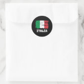 Italiaanse vlag ronde sticker (Tas)