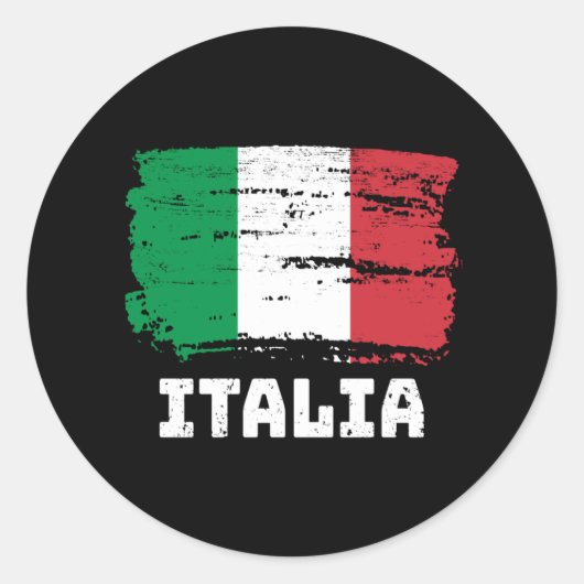 Italiaanse vlag ronde sticker (Voorkant)