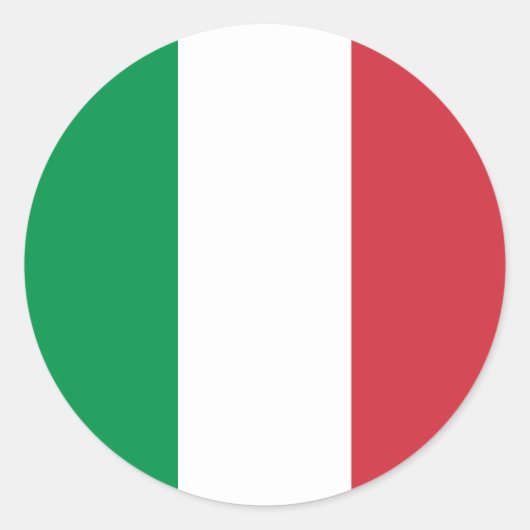 Italiaanse vlag ronde sticker (Voorkant)