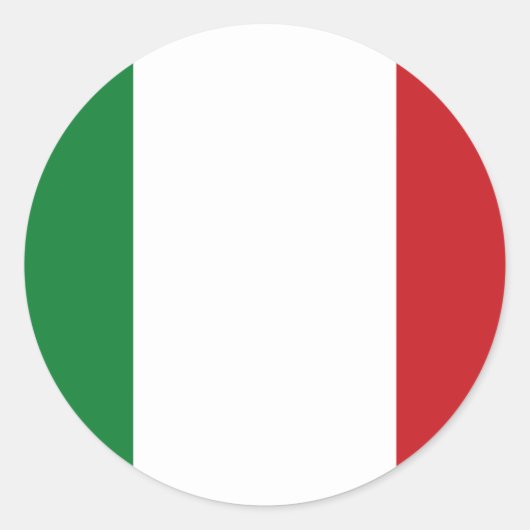 Italiaanse vlag ronde sticker (Voorkant)