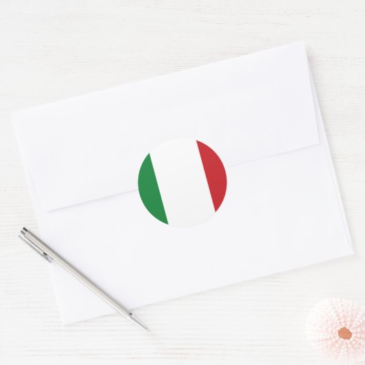 Italiaanse vlag ronde sticker (Envelop)
