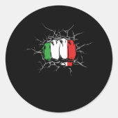 Italiaanse vlag ronde sticker (Voorkant)