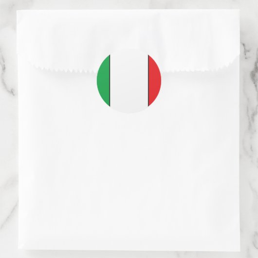 Italiaanse vlag ronde sticker (Tas)