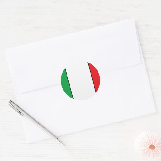 Italiaanse vlag ronde sticker (Envelop)