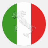 Italiaanse vlag ronde sticker (Voorkant)