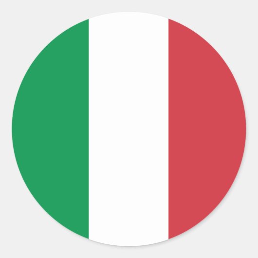 Italiaanse vlag ronde sticker (Voorkant)
