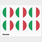 Italiaanse vlag ronde sticker (Vel)