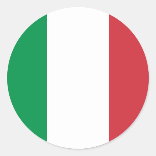 Italiaanse vlag ronde sticker (Voorkant)
