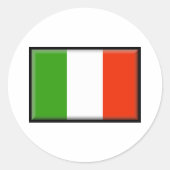 Italiaanse vlag ronde sticker (Voorkant)