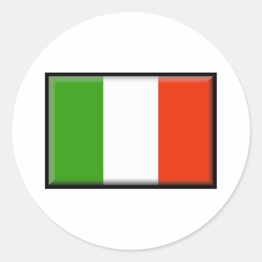 Italiaanse vlag ronde sticker (Voorkant)