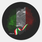 Italiaanse vlag ronde sticker (Voorkant)