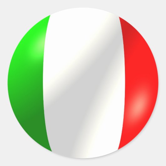 Italiaanse vlag ronde sticker (Voorkant)