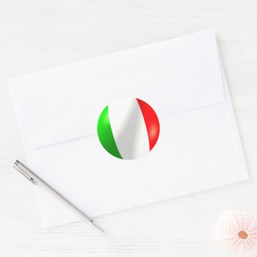 Italiaanse vlag ronde sticker (Envelop)
