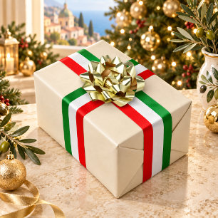 Italiaanse Vlag Rood Wit Groen Kerstmis Satijnen Lint
