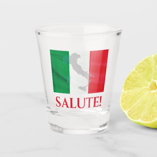 Italiaanse vlag Salute Cheers Shot Glas (Voorkant)
