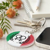 Italiaanse vlag Sapphisch acryl Symbool Sleutelhanger (Voorkant Rechts)