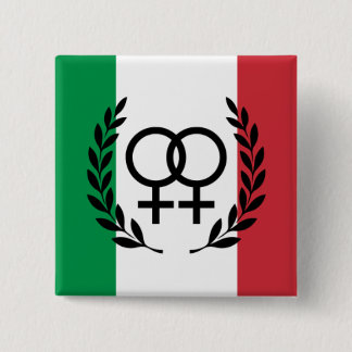 Italiaanse vlag Sapphisch symbool badge Vierkante Button 5,1 Cm