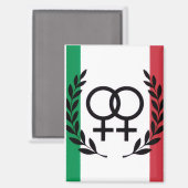 Italiaanse vlag sapphische trots symbool rechthoek magneet (Voorkant / Achterkant)