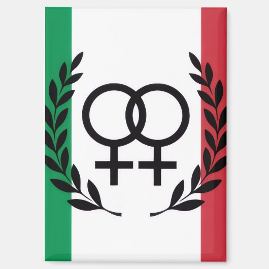 Italiaanse vlag sapphische trots symbool rechthoek magneet (Voorkant)