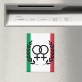 Italiaanse vlag sapphische trots symbool rechthoek magneet (Insitu (Vaatwasser))
