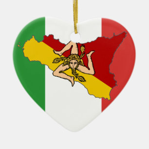 Italiaanse vlag Sicilië Keramisch Ornament