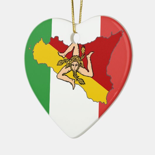 Italiaanse vlag Sicilië Keramisch Ornament (Links)