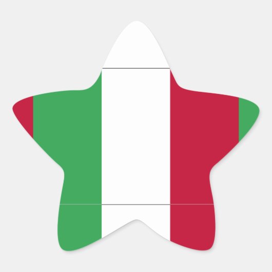 ITALIAANSE VLAG STER STICKER (Voorkant)