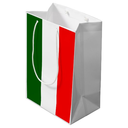 Italiaanse vlag strepen design geschenktas medium cadeauzakje (Achterkant Gekanteld)