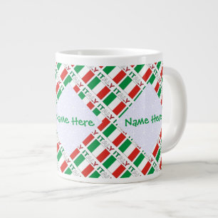 Italiaanse Vlag Tegel Persoonlijk Erfgoed Ontwerp Grote Koffiekop