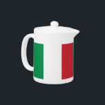 Italiaanse vlag theepot<br><div class="desc">Elegante theepot met vlag van Italië. Dit product is aanpasbaar.</div>