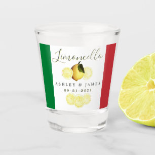 Italiaanse vlag Trouwdatum Uw namen Limoncello Shot Glas