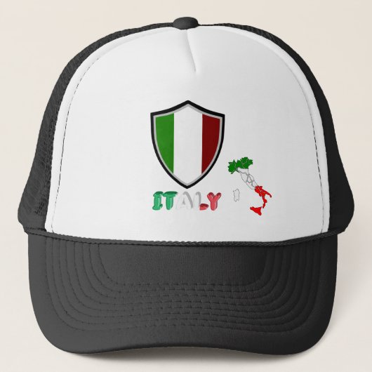 Italiaanse vlag trucker hoed pet (Voorkant)