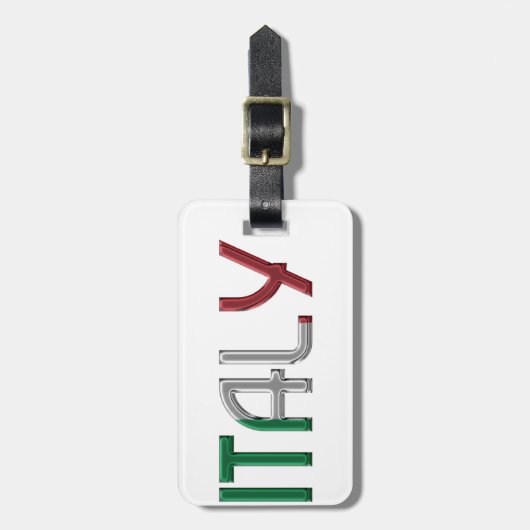 Italiaanse vlag Typografie Bagagelabel (Voorkant verticaal)