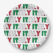 Italiaanse vlag Typografie Patroon Hoorten Papieren Bordje (Voorkant)