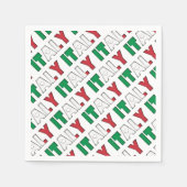 Italiaanse vlag Typografie Patroon Hoorten Servet (Voorkant)