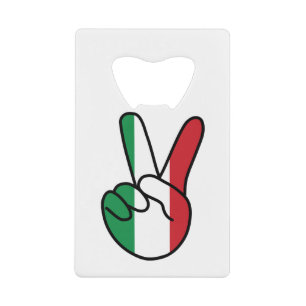 Italiaanse vlag V-teken Creditkaart Flessenopener