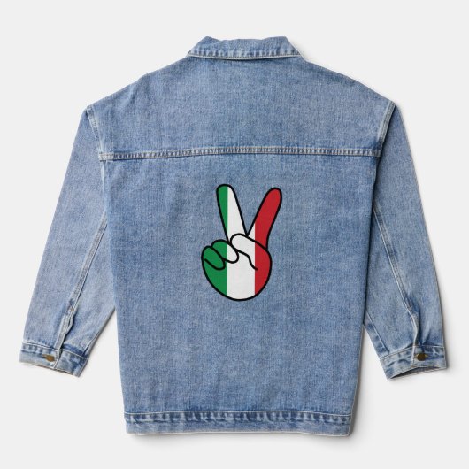 Italiaanse vlag V-teken Denim Jacket (Achterkant)
