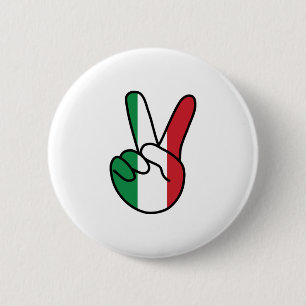 Italiaanse vlag V-teken Ronde Button 5,7 Cm