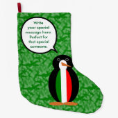 Italiaanse vlag Vakantie Ms. Penguin aan het prate Grote Kerstsok (Voorkant)