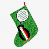 Italiaanse vlag Vakantie Ms. Penguin aan het prate Grote Kerstsok (Achterkant (Hangend))