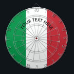 Italiaanse vlag van het Italiaanse dartboard Dartbord<br><div class="desc">Italiaanse vlag van het Italiaanse douanedartboard. Landvlag: ontwerp van een spel voor thuisgebruik,  slaapkamer,  café,  mancave,  enz. Italia tricolore pride dart board.  met je eigen tekst.  Kool erfgoed cadeau voor vrienden,  familie,  collega's,  tieners kinderen,  enz.</div>