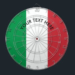 Italiaanse vlag van het Italiaanse dartboard Dartbord<br><div class="desc">Italiaanse vlag van het Italiaanse douanedartboard. Landvlag: ontwerp van een spel voor thuisgebruik,  slaapkamer,  café,  mancave,  enz. Italia tricolore pride dart board.  met je eigen tekst.  Kool erfgoed cadeau voor vrienden,  familie,  collega's,  tieners kinderen,  enz.</div>