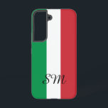 Italiaanse vlag van het Italiaanse douanemonogram Samsung Galaxy Hoesje<br><div class="desc">Italiaanse vlag van het Italiaanse douanemonogram Samsung Galaxy S22-Hoesje. Persoonlijke telefoonafdekking met tricolore strepen.</div>