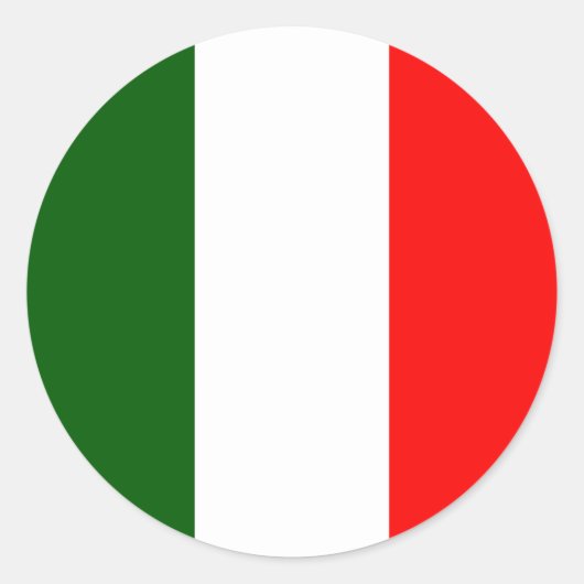 Italiaanse vlag van hoge kwaliteit ronde sticker (Voorkant)