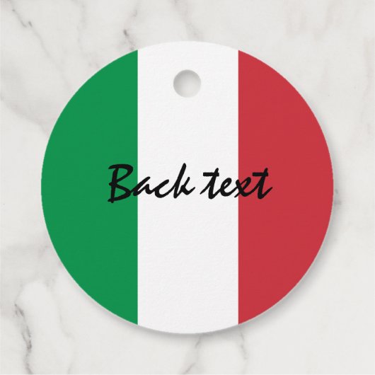 Italiaanse vlag van Italië custom party Bedankjes Labels (Achterkant)