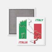 ITALIAANSE VLAG VAN ITALIË MAGNEET (Voorkant / Achterkant)