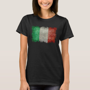 Italiaanse Vlag van Italië met Noodlijdende Grungy T-shirt