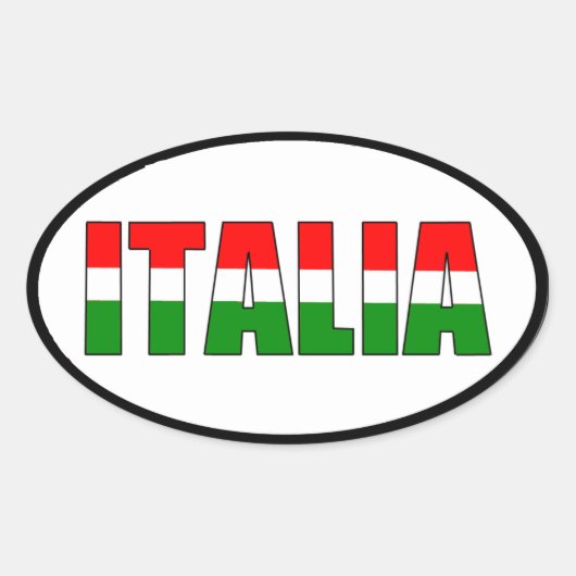 Italiaanse vlag van Italië Ovale Sticker (Voorkant)