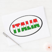 Italiaanse vlag van Italië Ovale Sticker (Envelop)