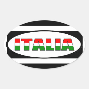 Italiaanse vlag van Italië Ovale Sticker